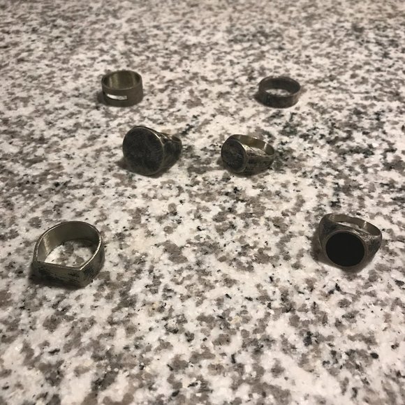 Men's Assortment of Silver Rings - Picture 1 of 2